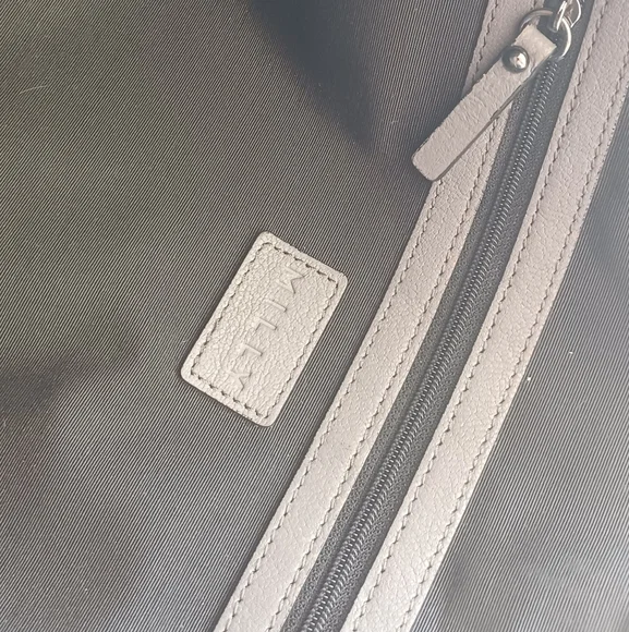 AUTH MILLY GUNMETAL GRAY CHAINLINKED XL LEATHER SATCHEL HANDBAG W/ LONG STRAP! - Picture 15 of 16